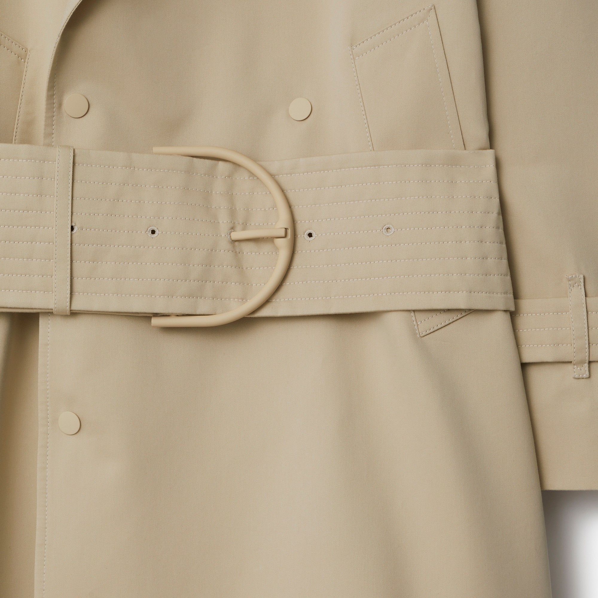 Mid-length Cotton Silk Trench Coat - 6