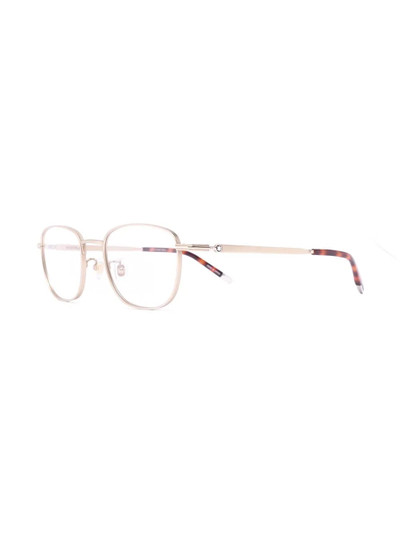 Montblanc oval-frame metal glasses outlook