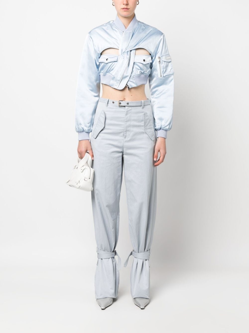 cut-out cropped bomber jacket - 2