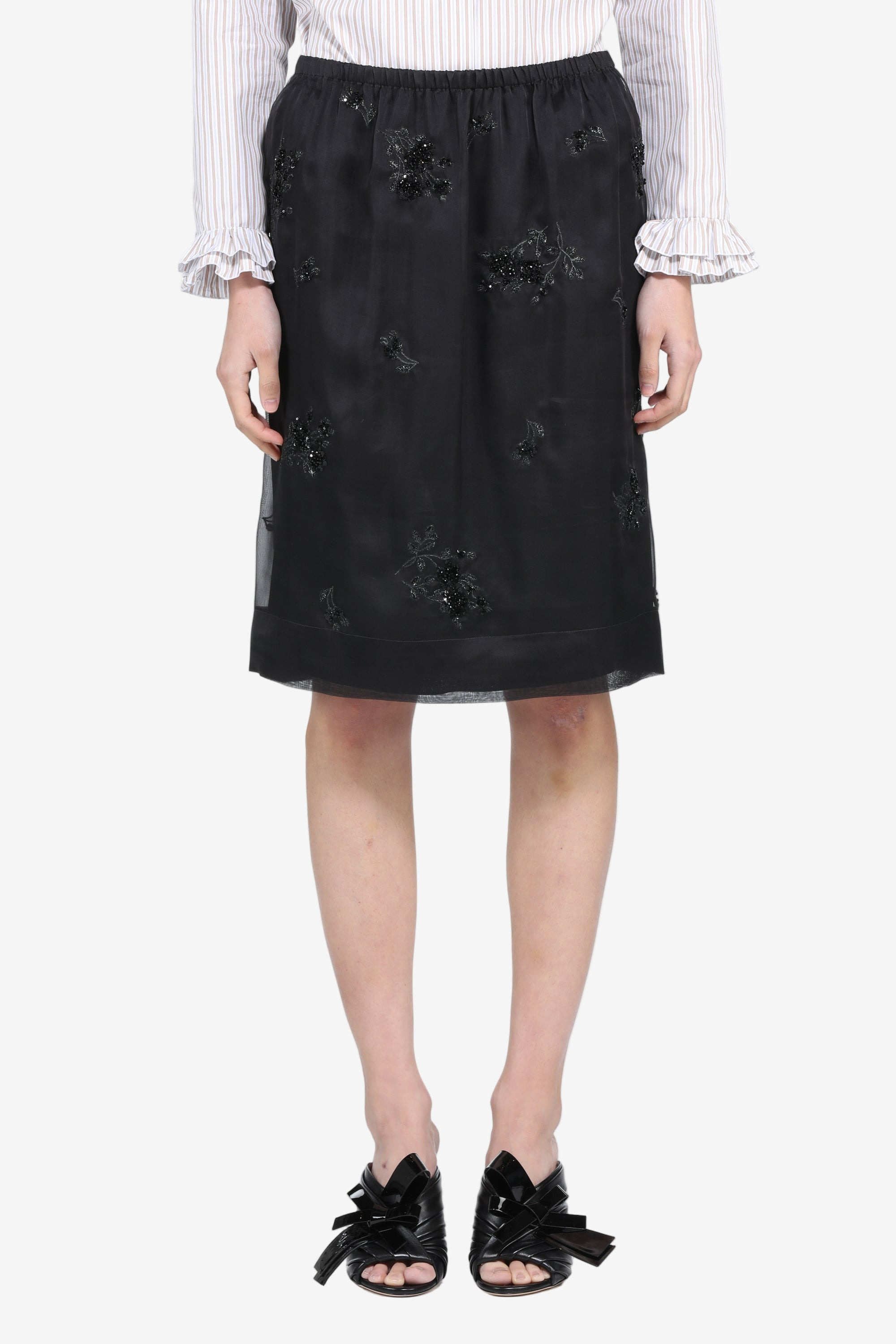 MIDI SKIRT WITH EMBROIDERY - 1