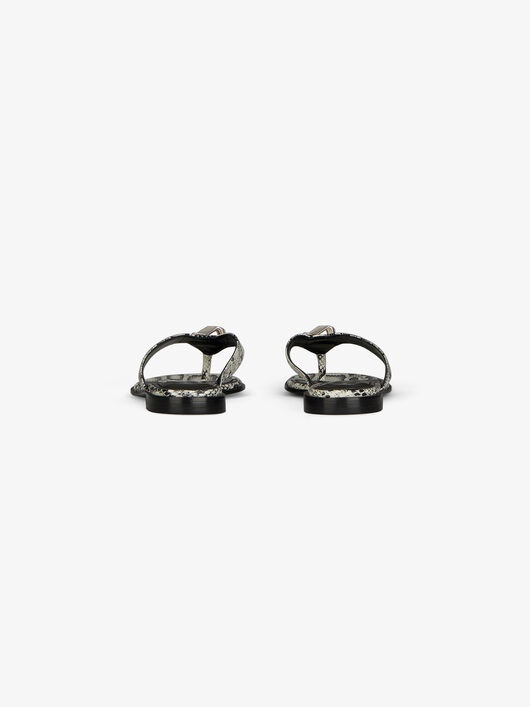 G CHAIN BUCKLE SANDALS IN PYTHON EFFECT LEATHER - 3