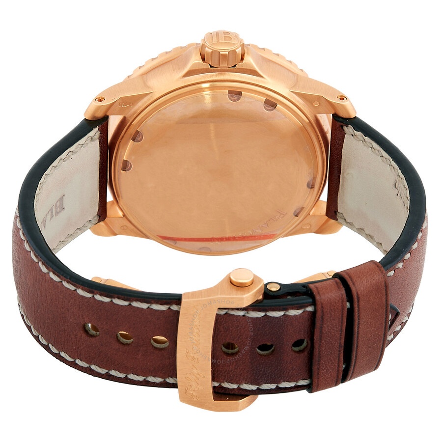 Blancpain Fifty Fathoms Black Dial Brown Leather Automatic Men's Watch 5015A-3630-63B - 3
