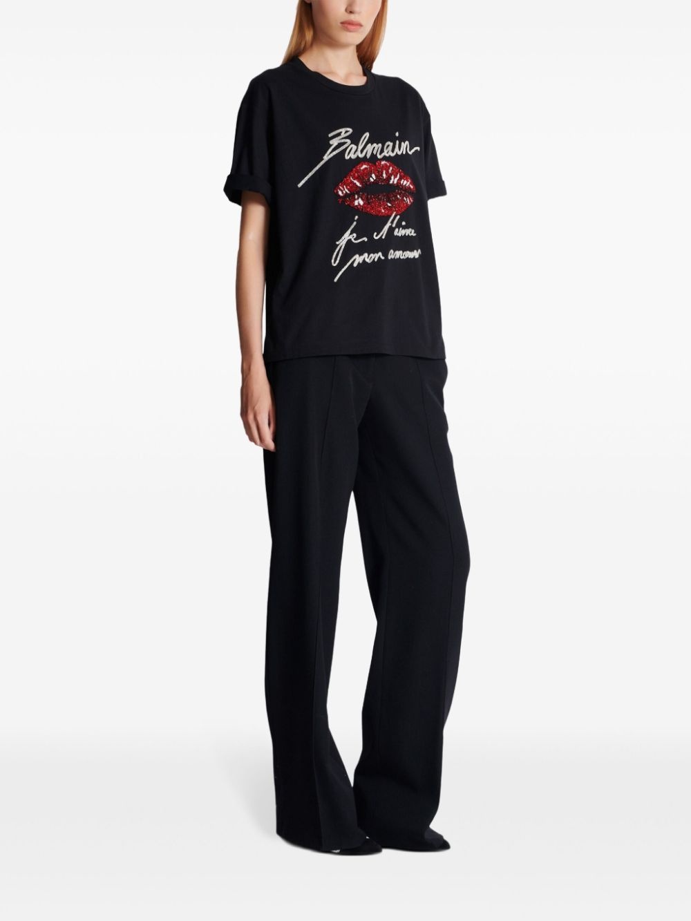kiss-print short-sleeves T-shirt - 3