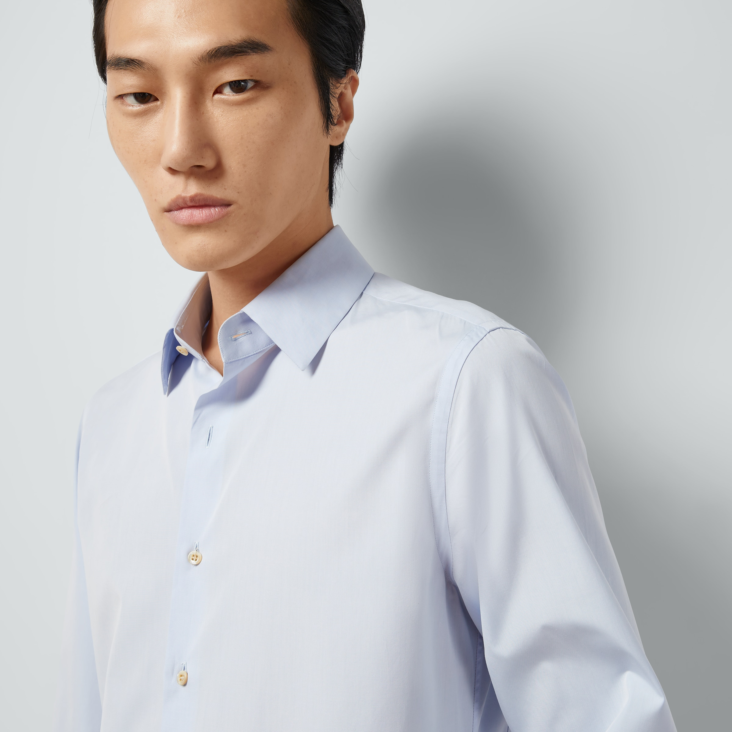 Cotton silk shirt with Double G - 3