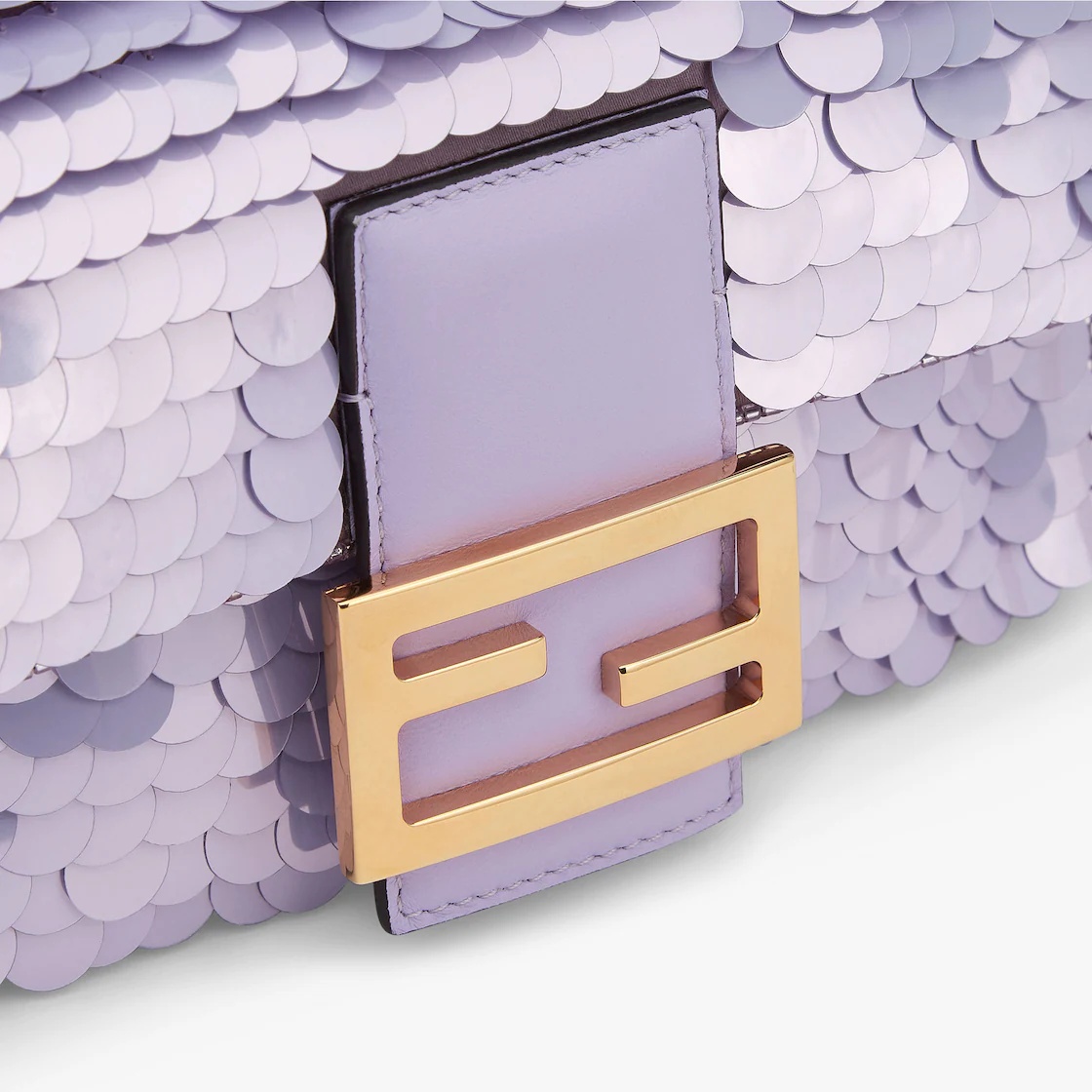 Lilac satin bag with sequins - 5