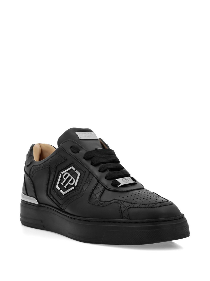 PHILIPP PLEIN crocodile-embossed logo sneakers outlook