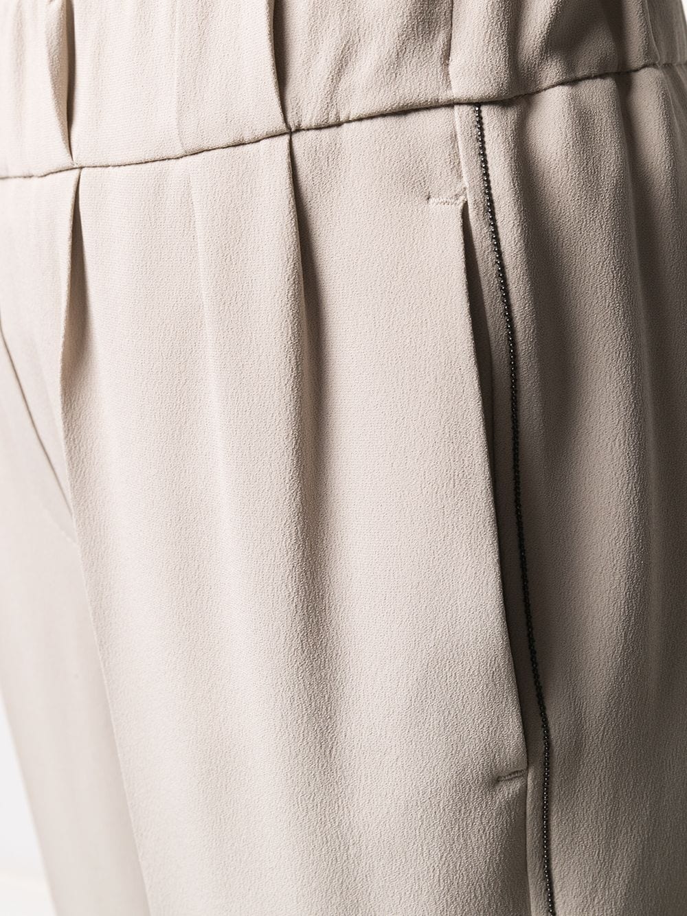 elasticated waistband tapered trousers - 5