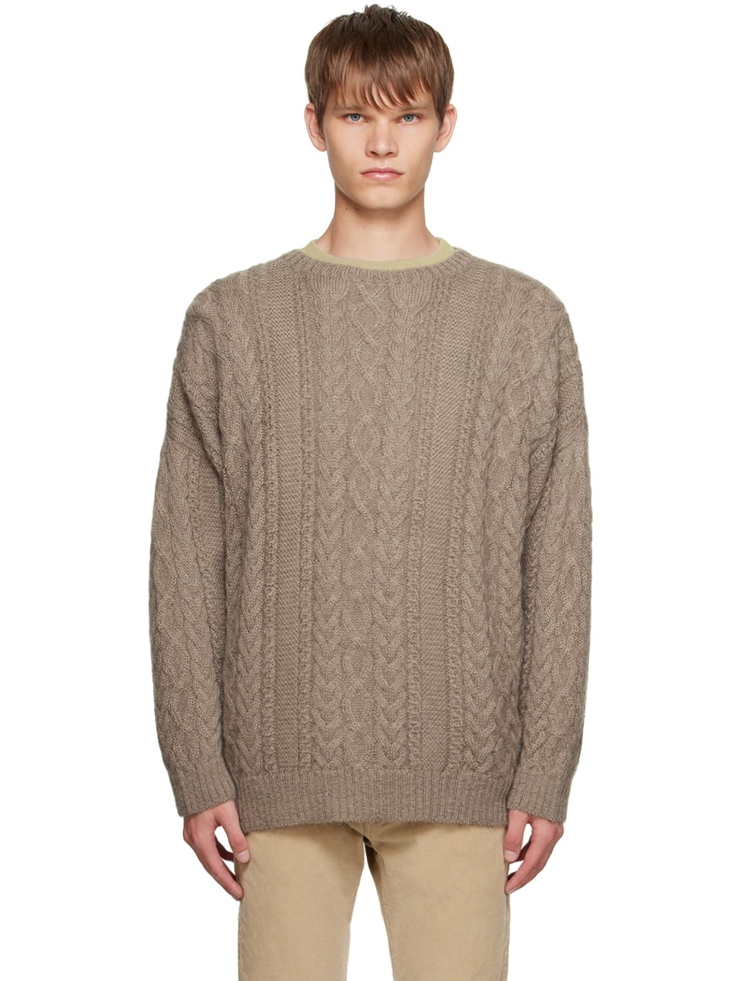 Beige Crewneck Sweater - 1