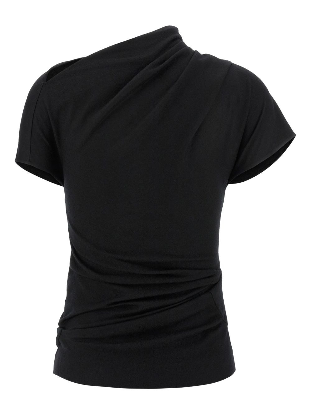 Flap draped short-sleeve top - 2