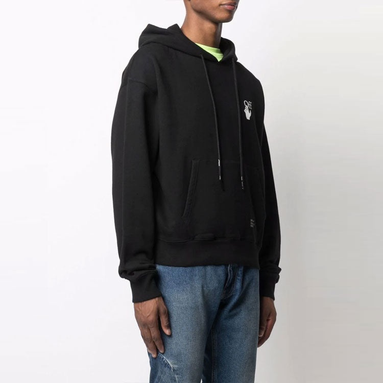Off-White Caravaggio Arrow Over Hoodie 'Black/White' OMBB037F21FLE0101001 - 6