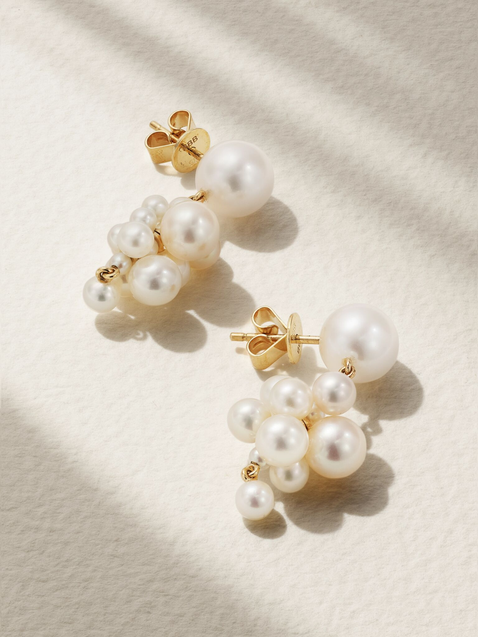 Botticelli 14-karat gold pearl earrings Gold - 1