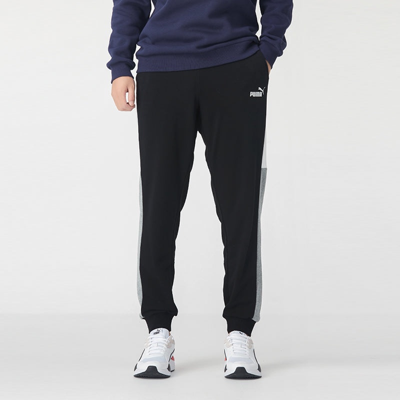 PUMA Block Sweatpants 'Black White Grey' 587158-01 - 3