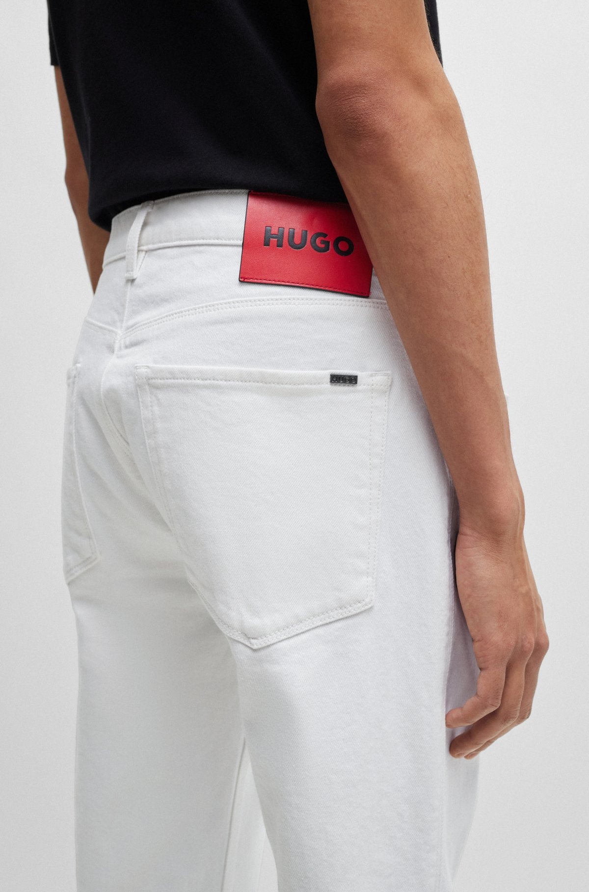 EXTRA-SLIM-FIT JEANS IN WHITE COMFORT-STRETCH DENIM - 5