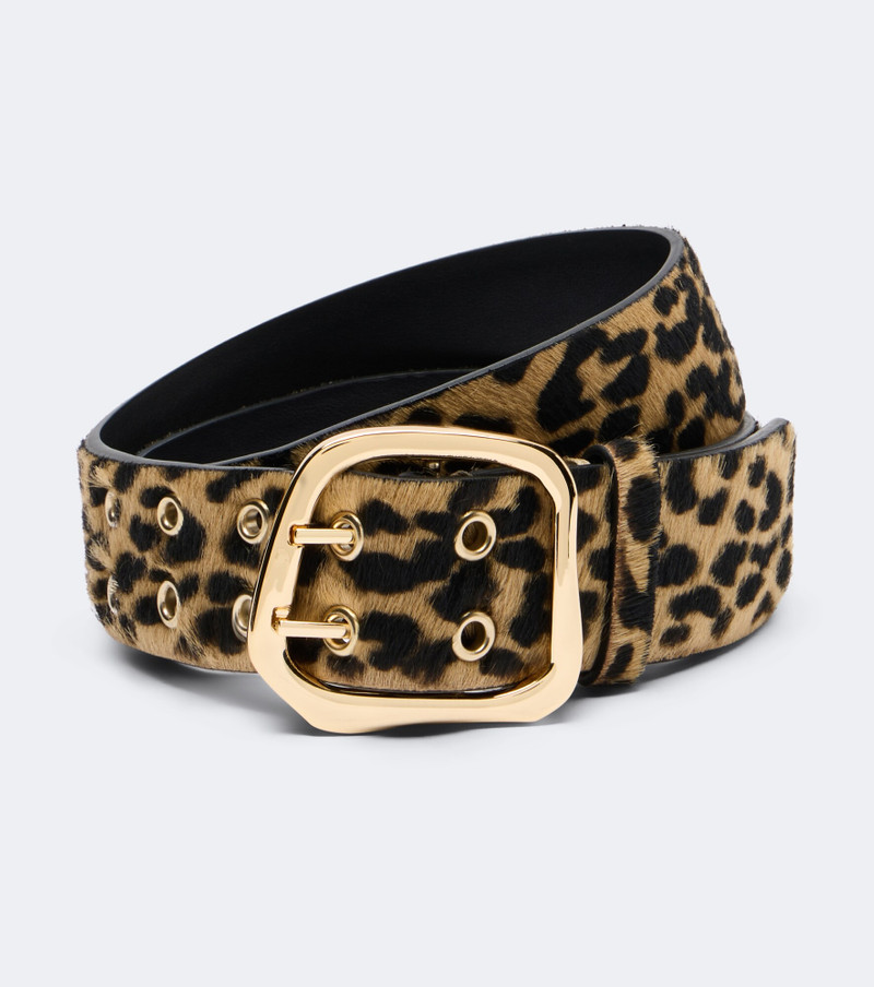 Wandile leopard-print calf hair belt 1