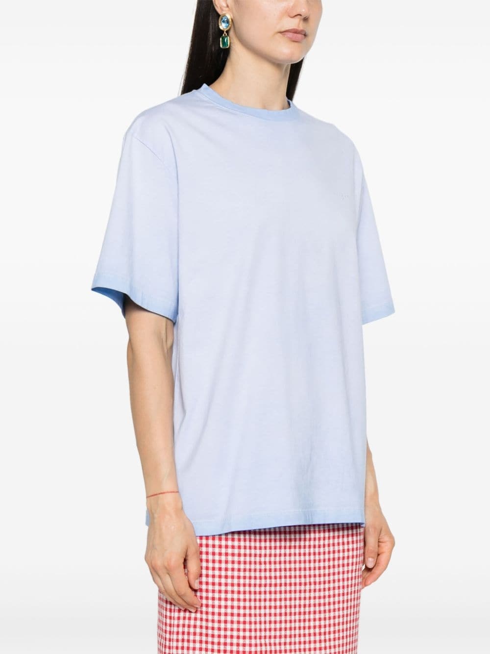 logo-embroidered cotton T-shirt - 3