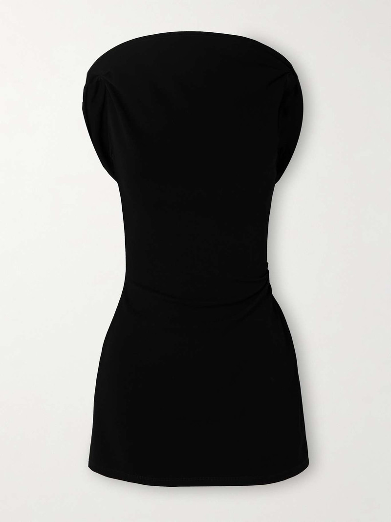 La Robe Bordo draped woven mini dress - 1