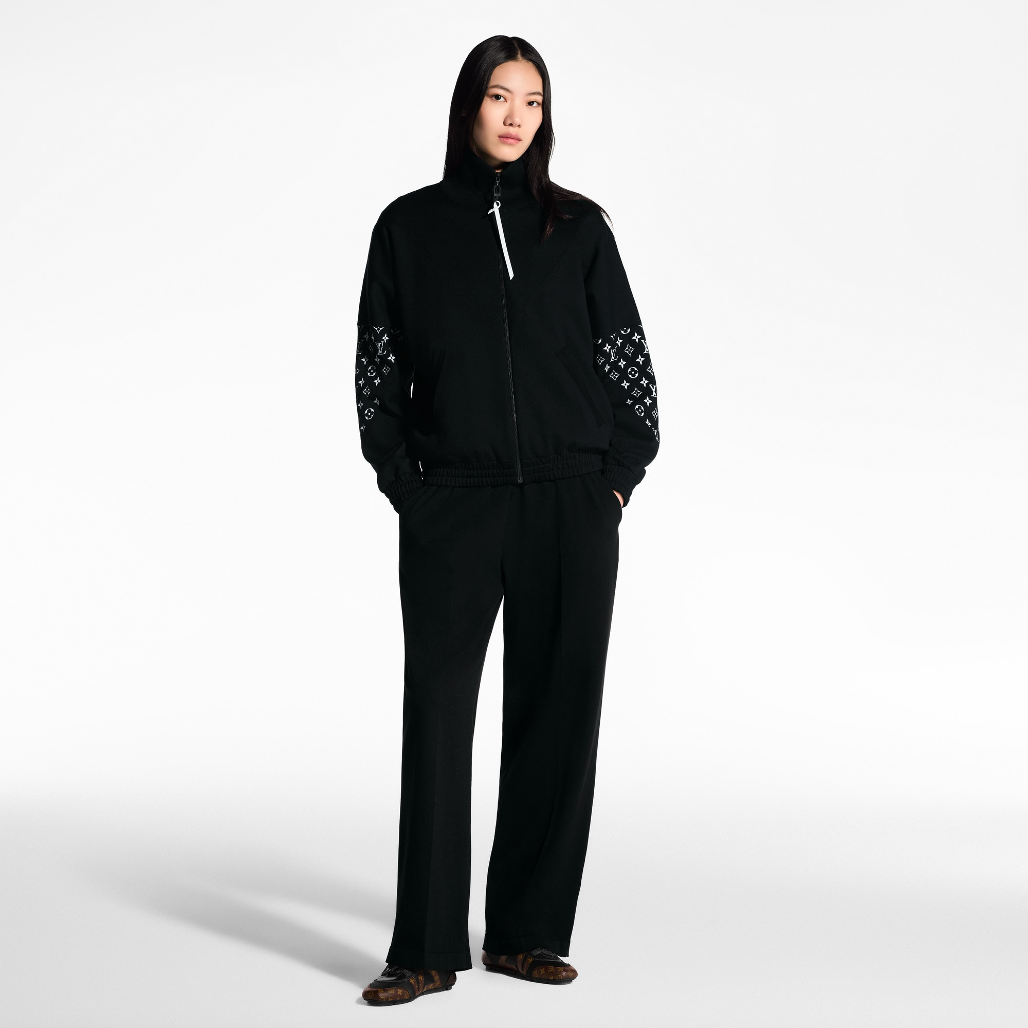 Monogram Accent Knit Jacket - 4