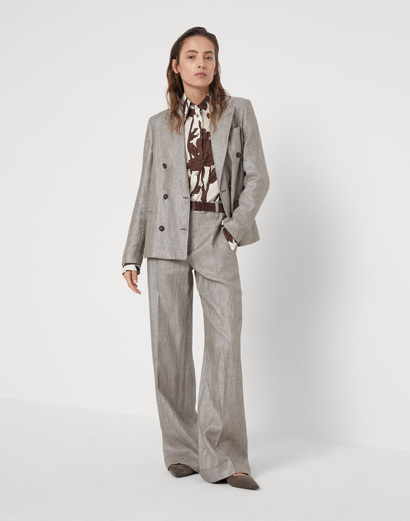 Cotton ramage print poplin shirt with monili 5