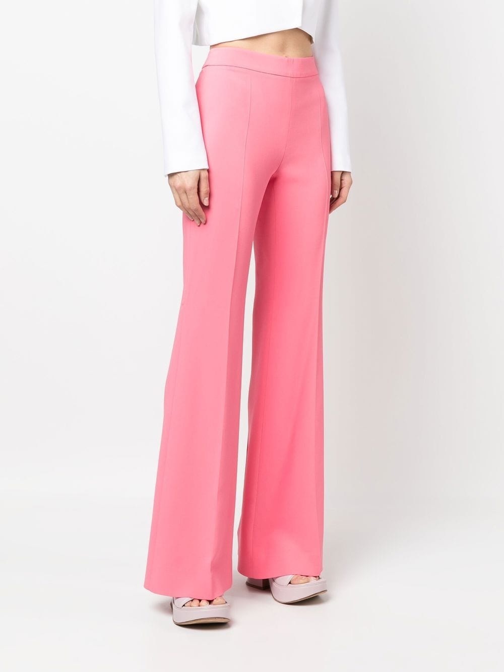 pressed-crease flared trousers - 3