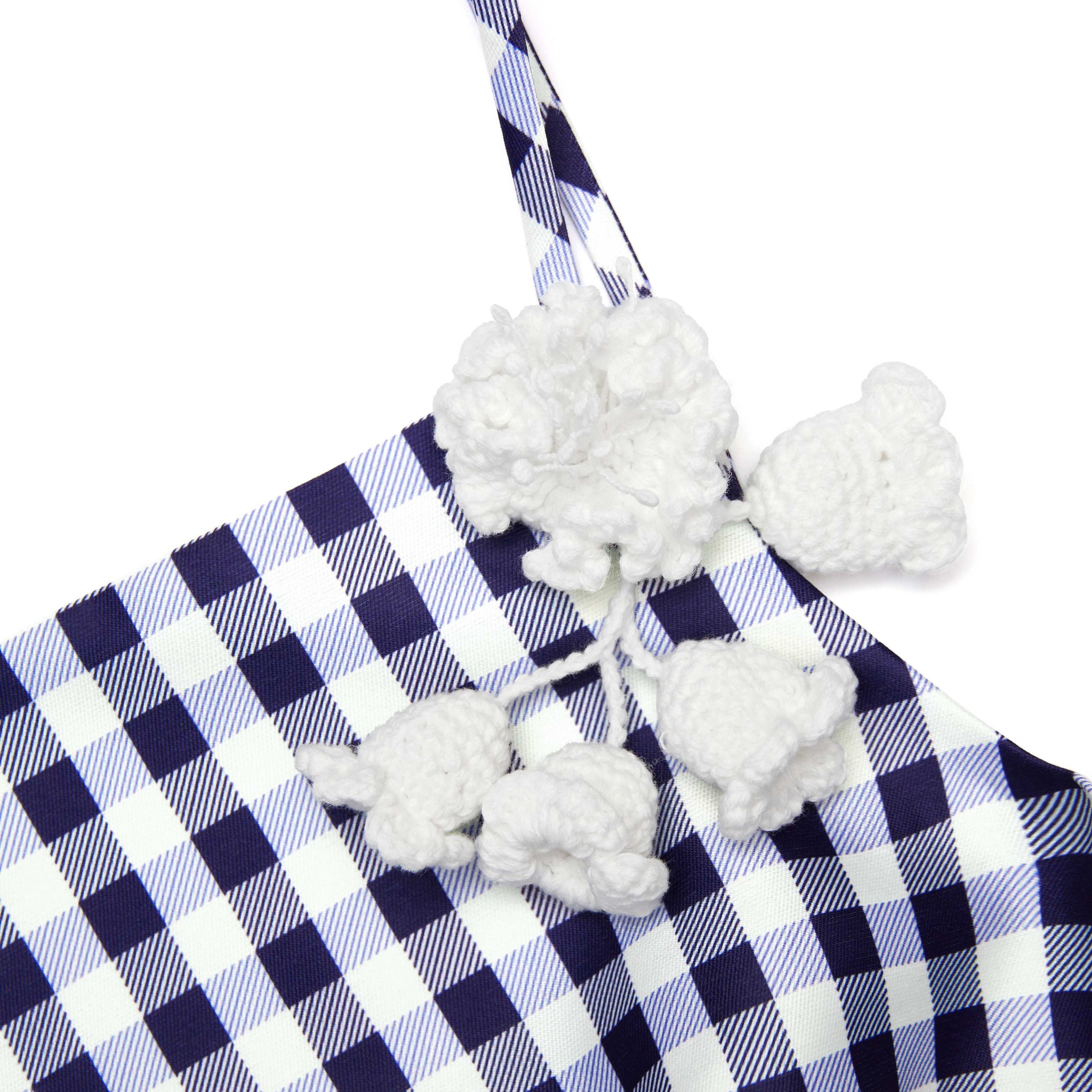 Navy Gingham Taffeta Top - 5