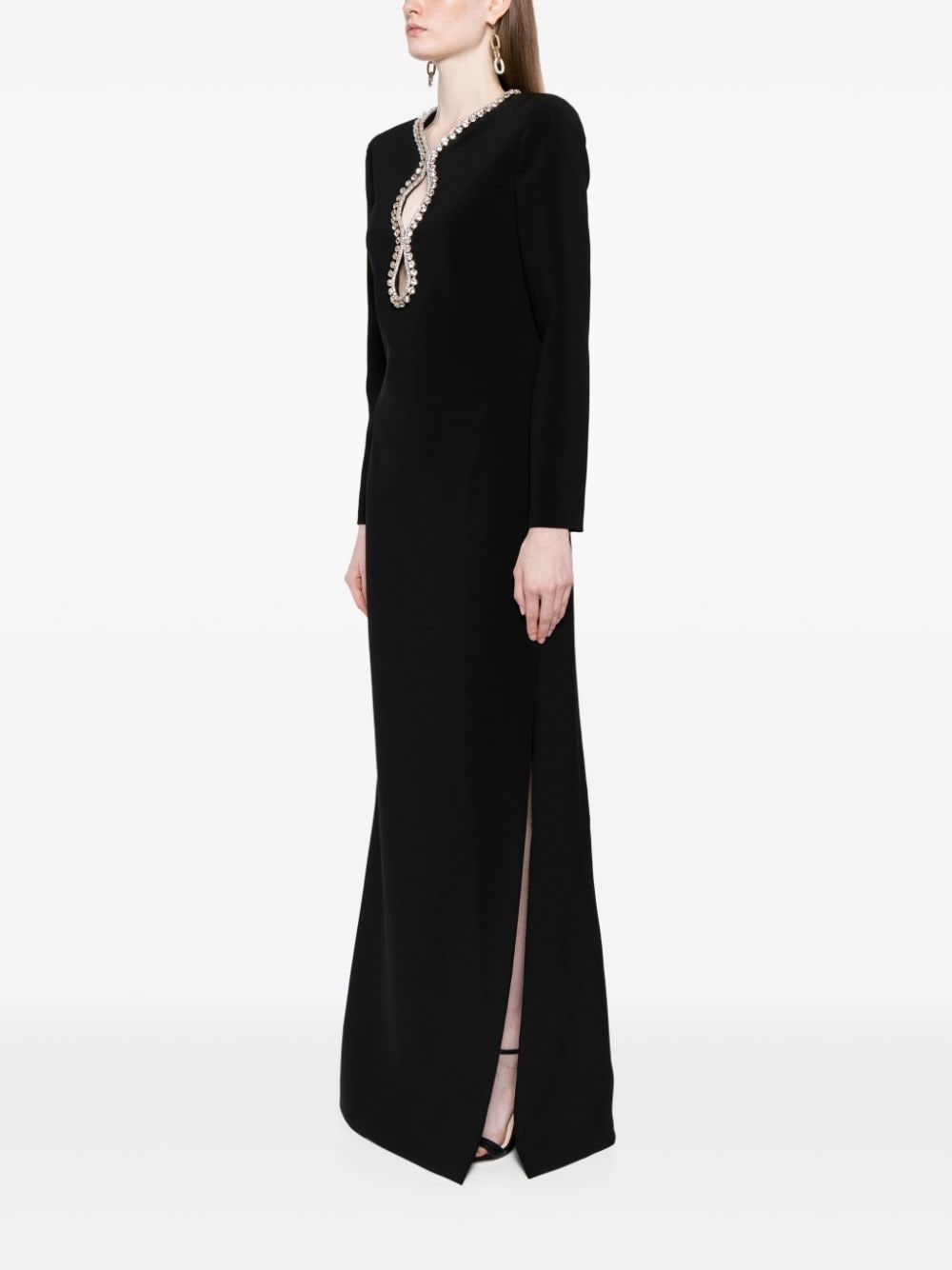 crystal-embellished maxi dress - 3
