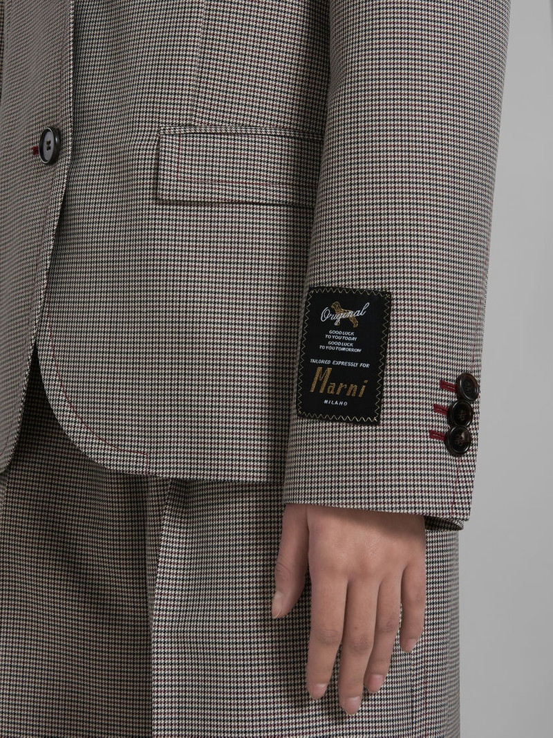 GREY AND RED HOUNDSTOOTH CHECK WOOL JACKET 5