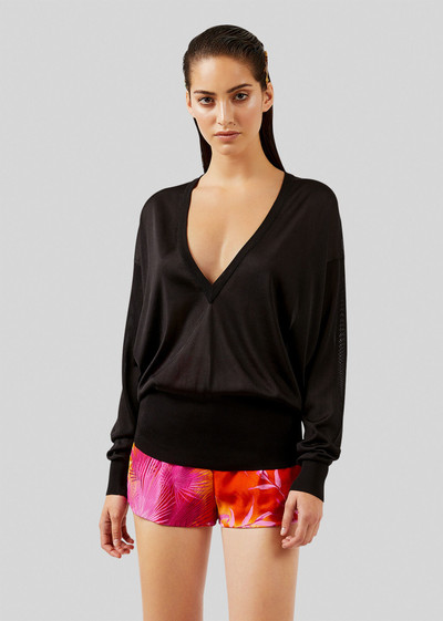 VERSACE V-Neck Silk Sweater outlook