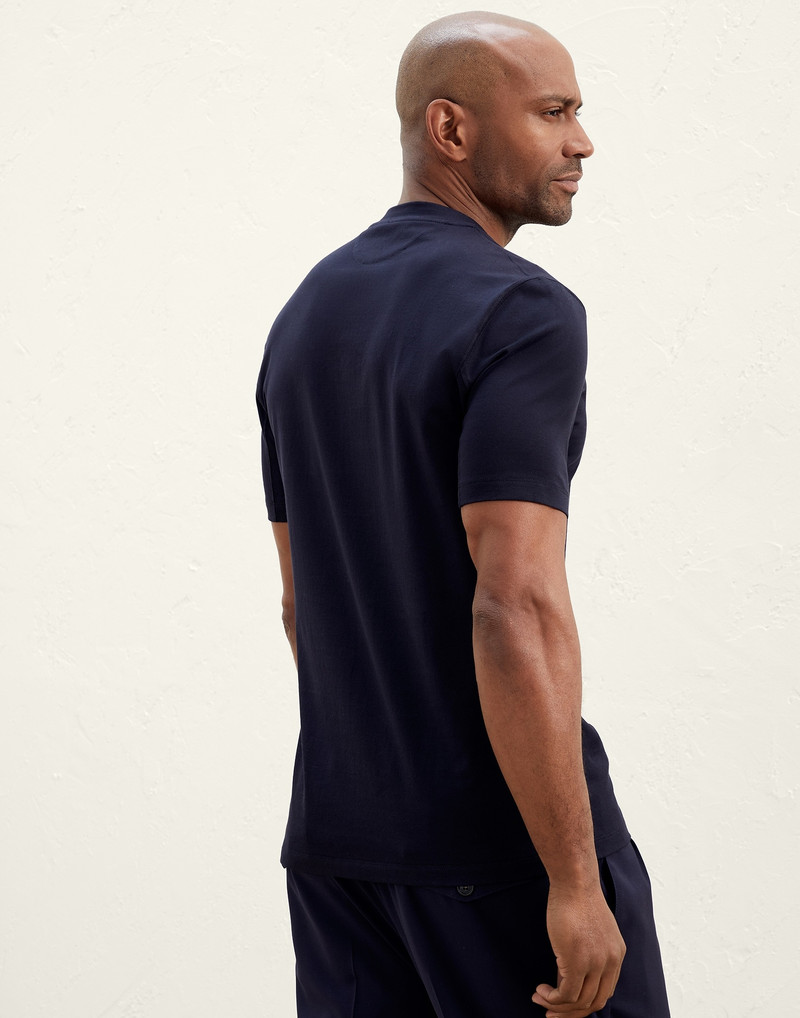 Brunello Cucinelli Cotton jersey slim fit crew neck T-shirt with print outlook