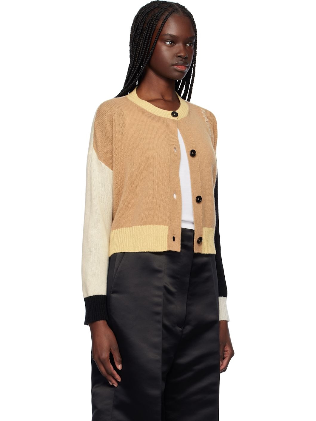 Multicolor Crewneck Cashmere Cardigan - 2