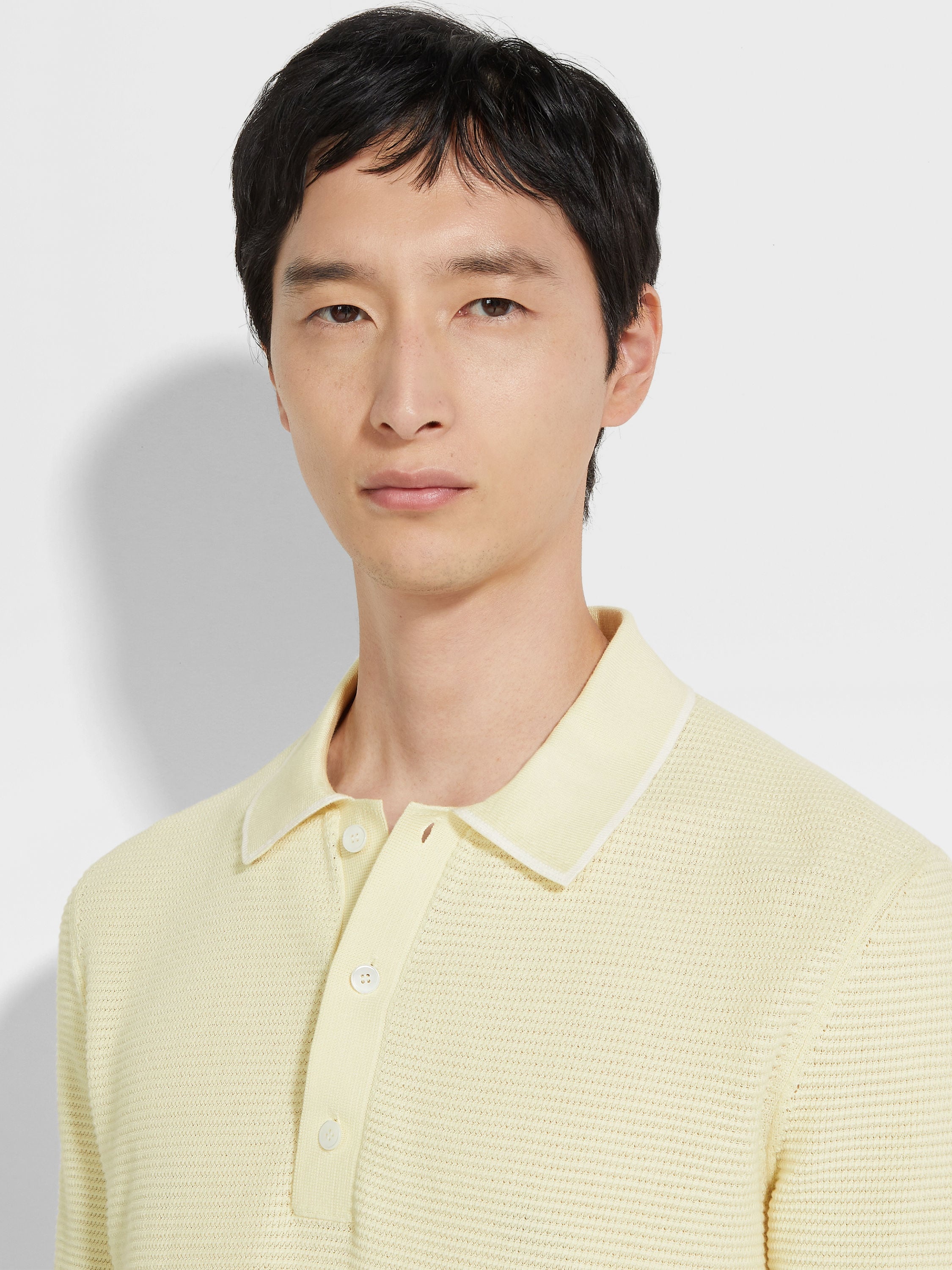 LIGHT YELLOW PREMIUM COTTON POLO SHIRT - 2