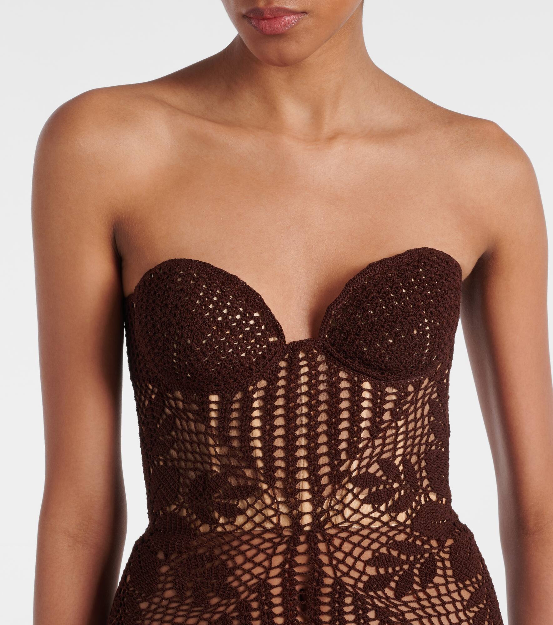 Crochet cotton bustier dress - 4