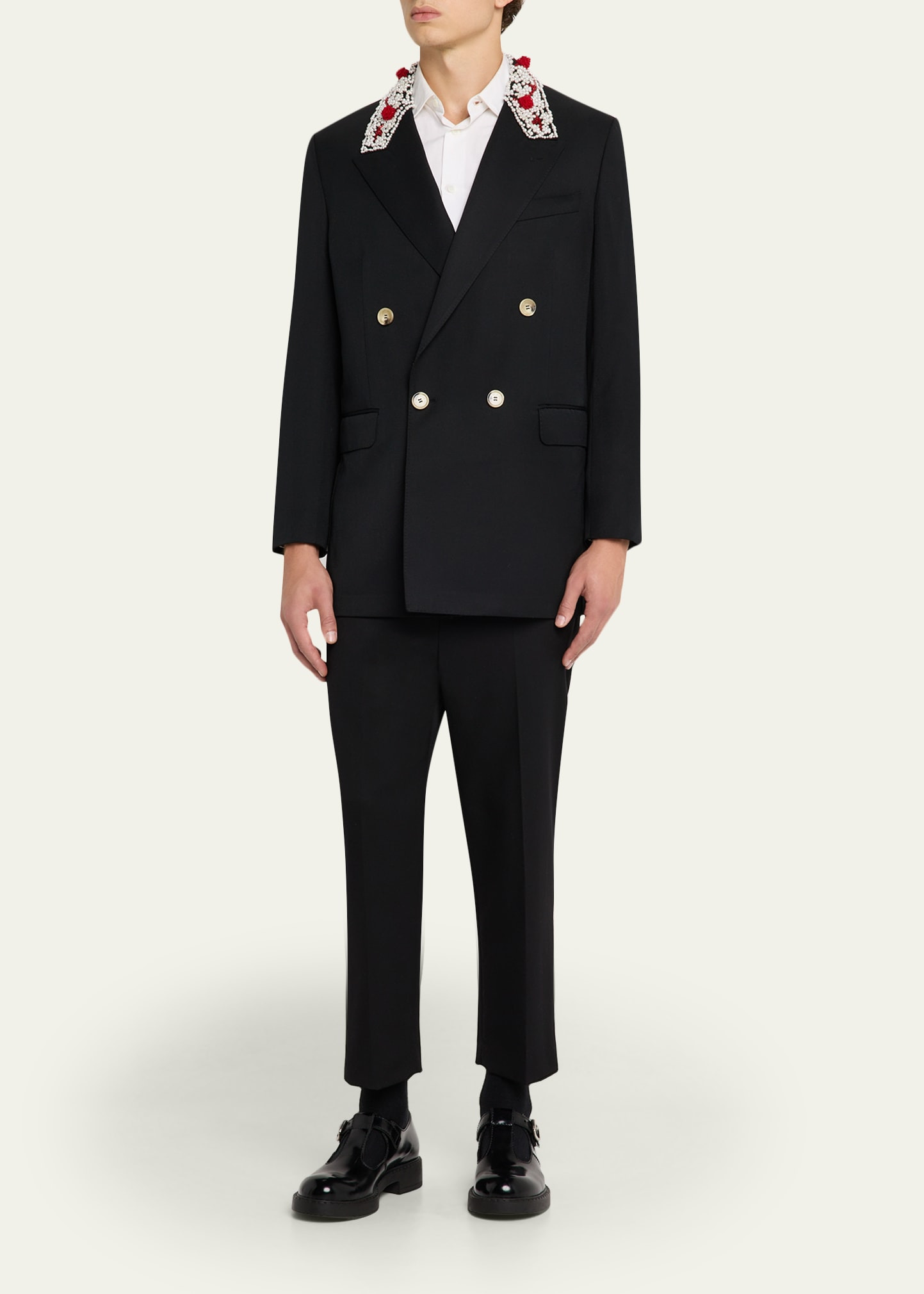 Men's Turbo-Embellished Double-Breasted Dinner Jacket - 2