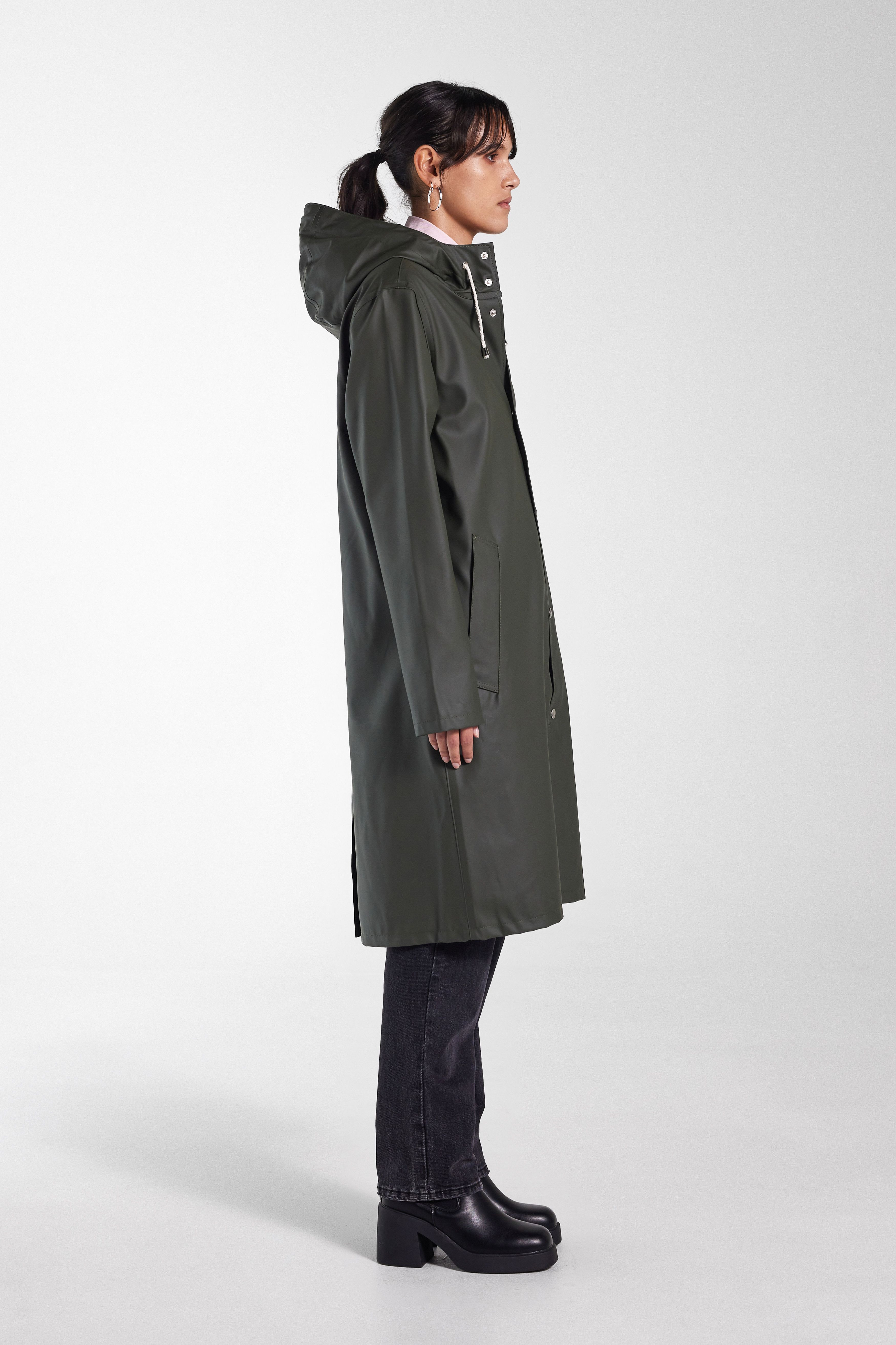 Stockholm Long Raincoat Green - 3