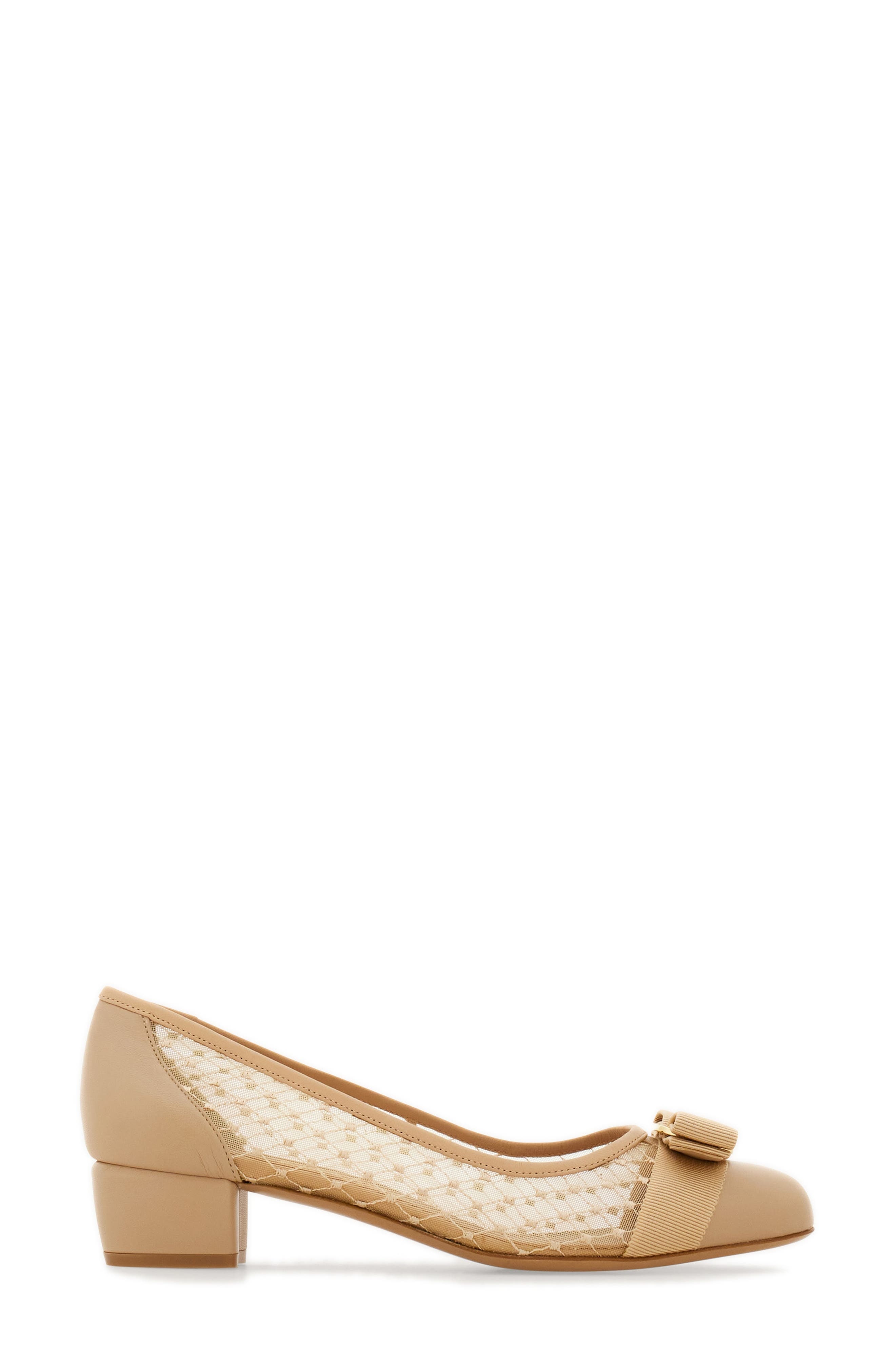 FERRAGAMO Vara Mesh Pump in Beige at Nordstrom - 3