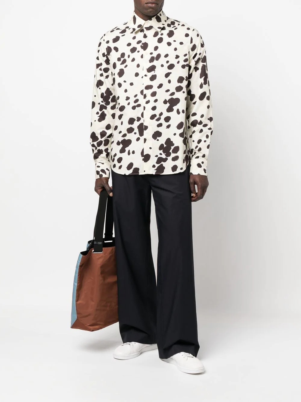 spot-print long-sleeve shirt - 2