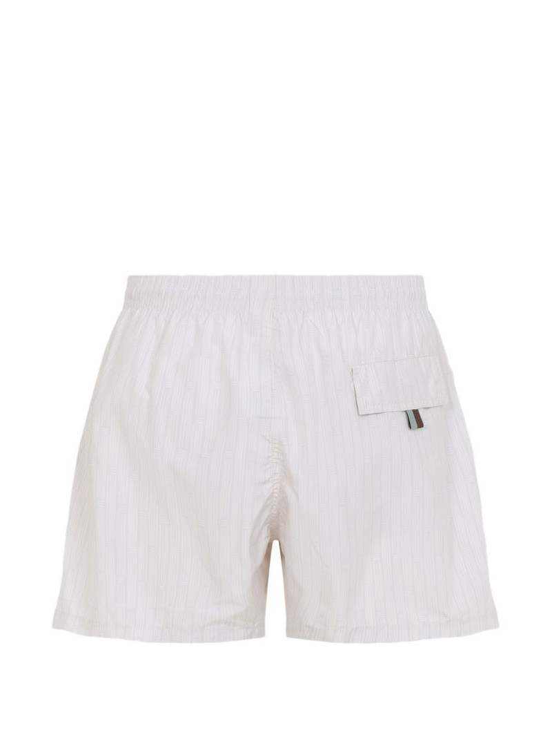 Canali patterned drawstring-waist swim shorts outlook