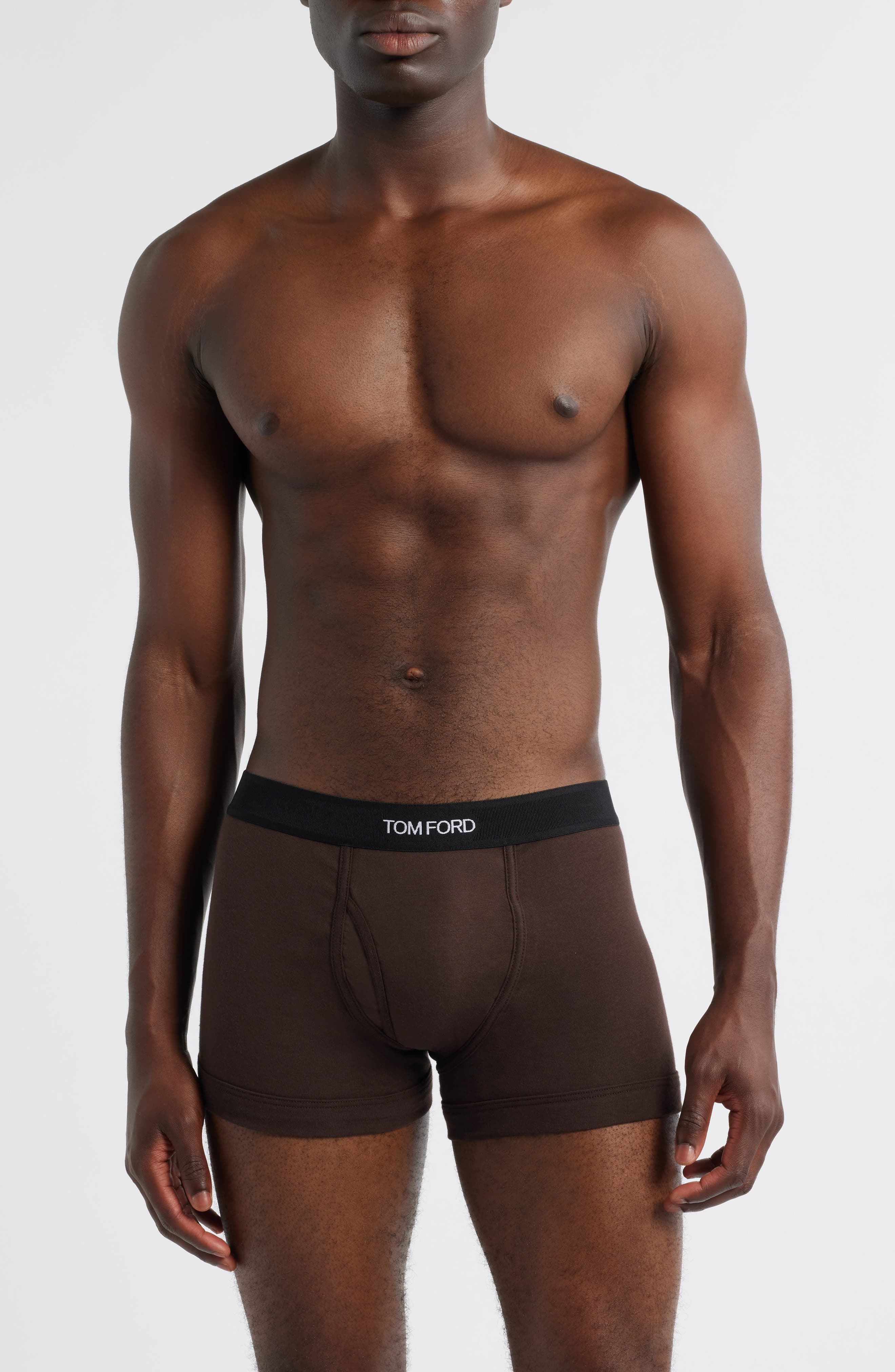 TOM FORD Cotton Stretch Jersey Boxer Briefs in Chocolate at Nordstrom - 1