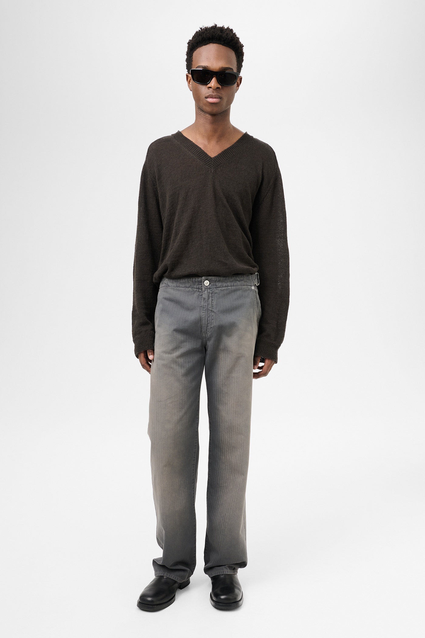 Trucker Trouser French Sun Faded Herringbone - 2