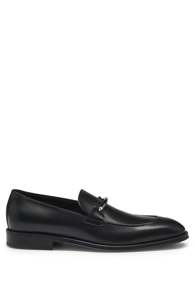 LEATHER LOAFERS WITH BRANDED HARDWARE 1