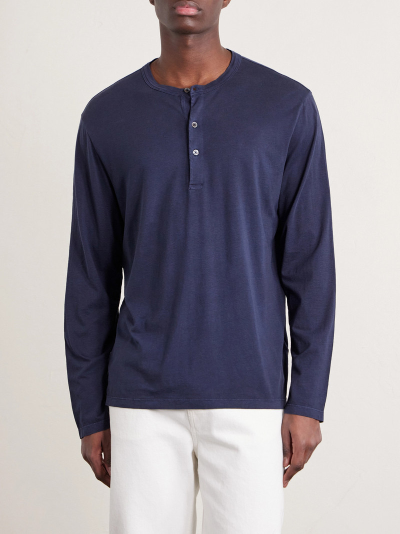 Garment-Dyed Lyocell and Cotton-Blend Jersey Henley Shirt 3