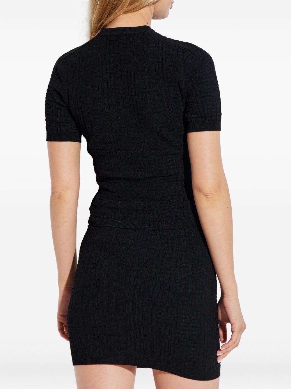 textured short-sleeve T-shirt - 4