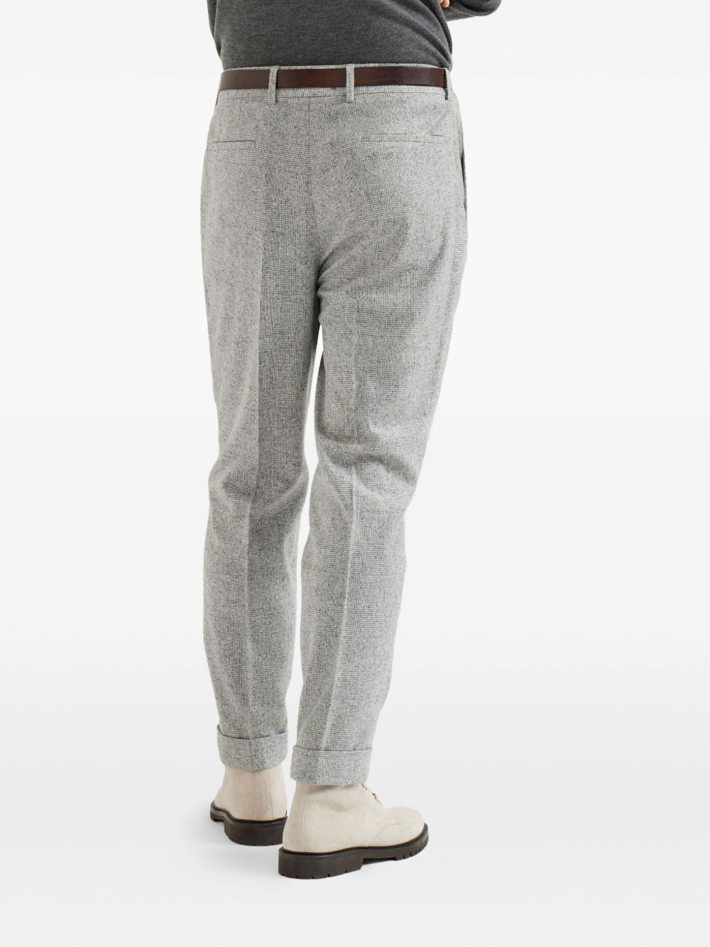 pleated wool-silk blend trousers - 4