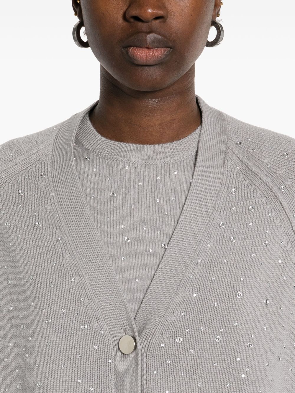 crystal-embellished cardigan - 5