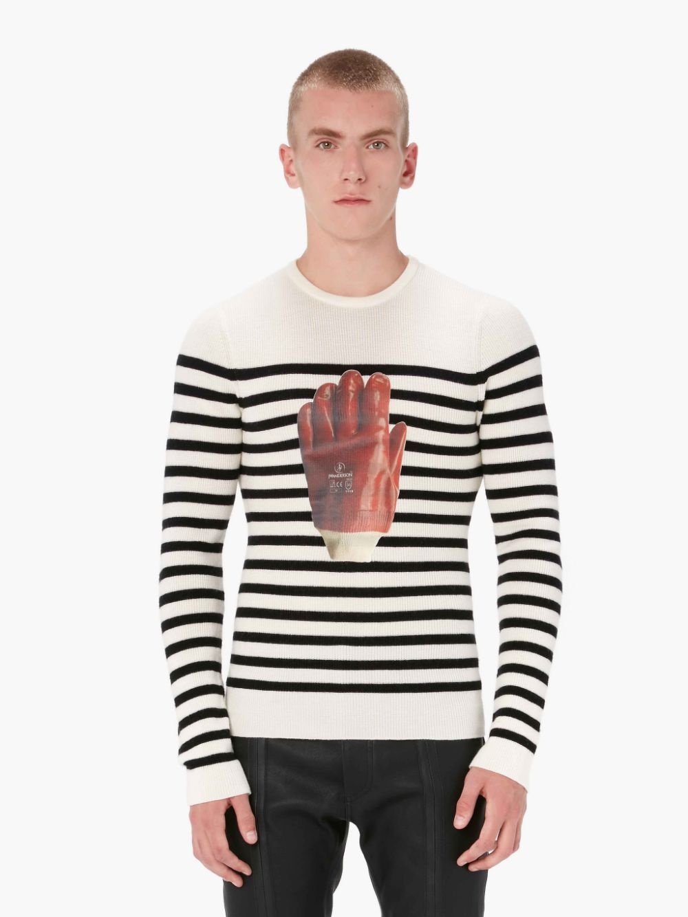 STRIPED GLOVE CREWNECK JUMPER - 2