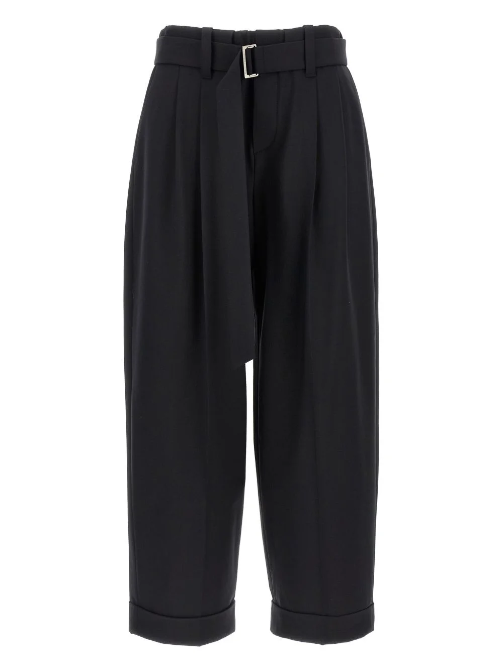 high-waisted belted trousers - 1