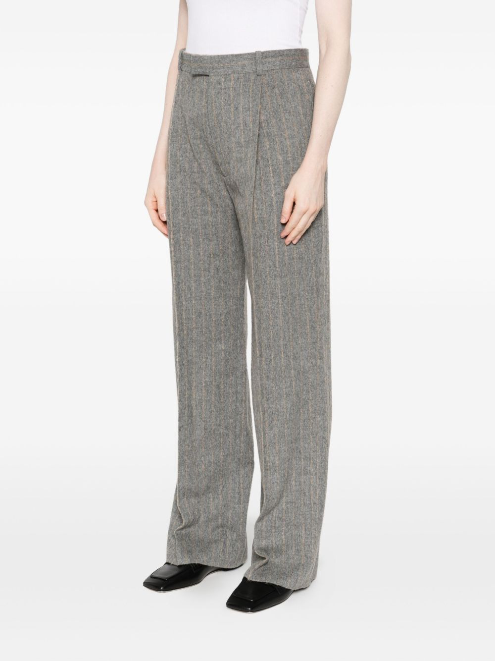pinstripe wool trousers - 3