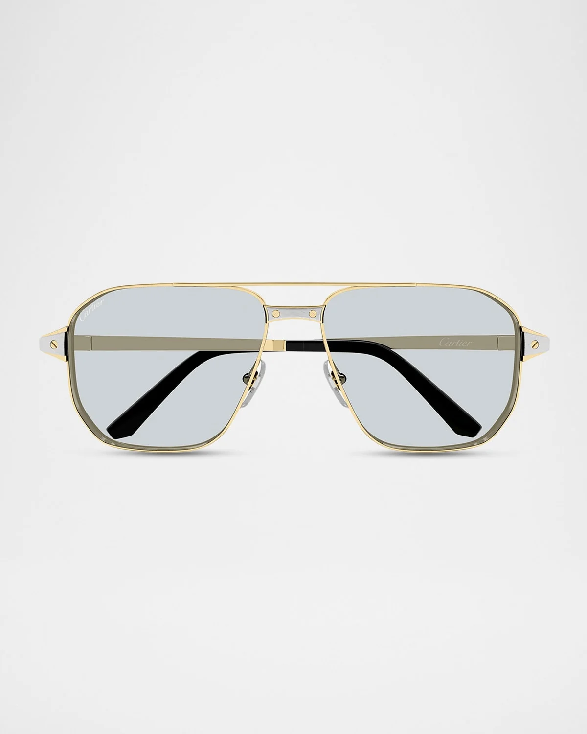 Men's CT0424S-006 Double-Bridge Metal Aviator Sunglasses - 1