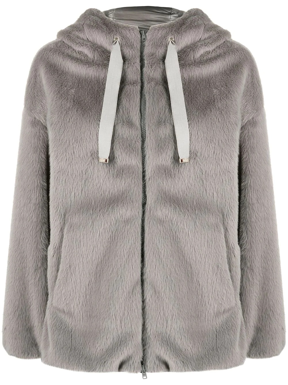 shearling hooded jacket - 1