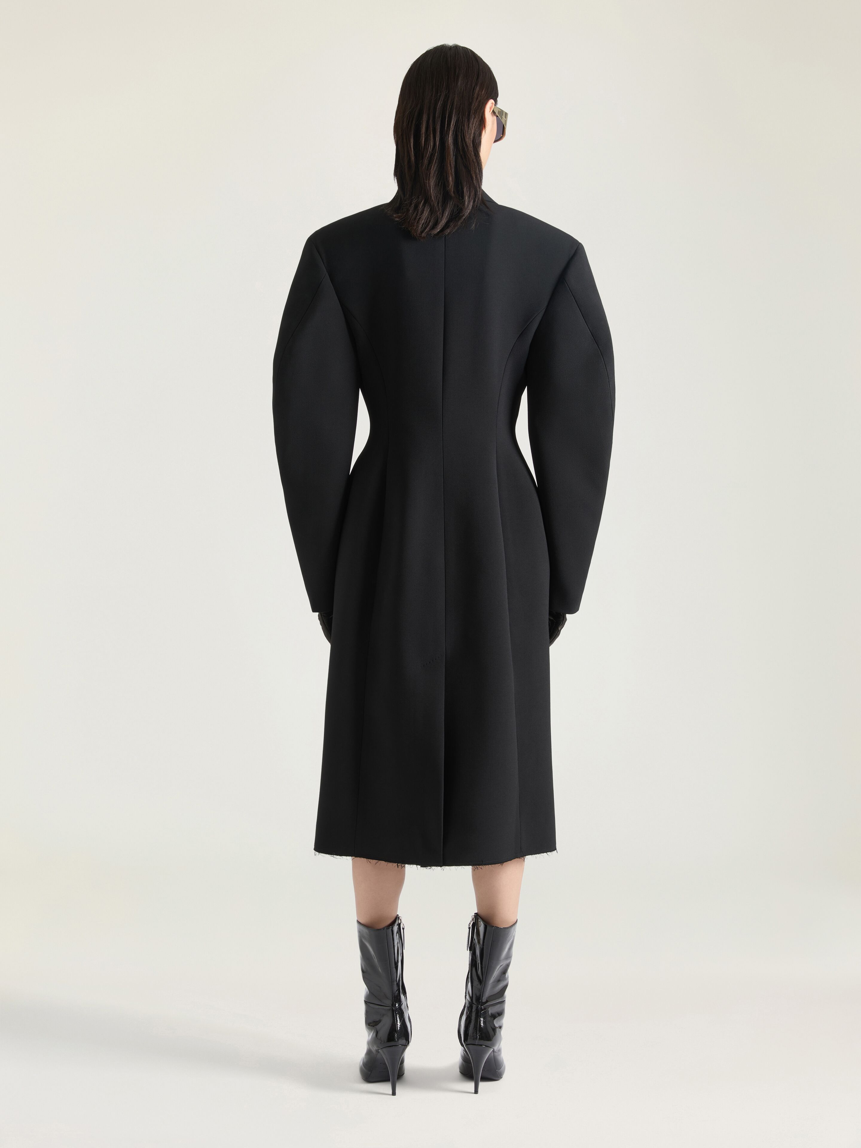 COCOON FITTED COAT IN WOOL - 3