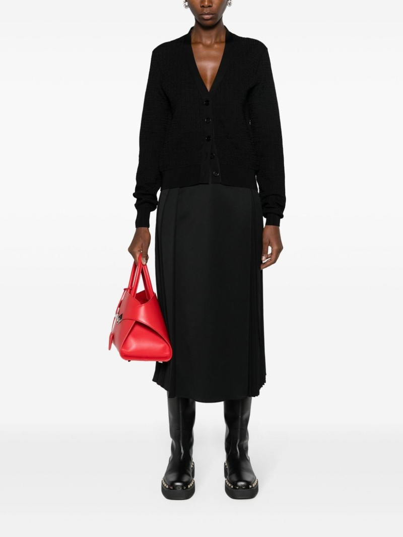 Givenchy 4G-jacquard V-neck cardigan outlook